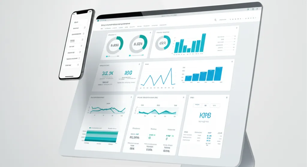 Dashboard futurista de marketing digital com análises e visualizações de dados